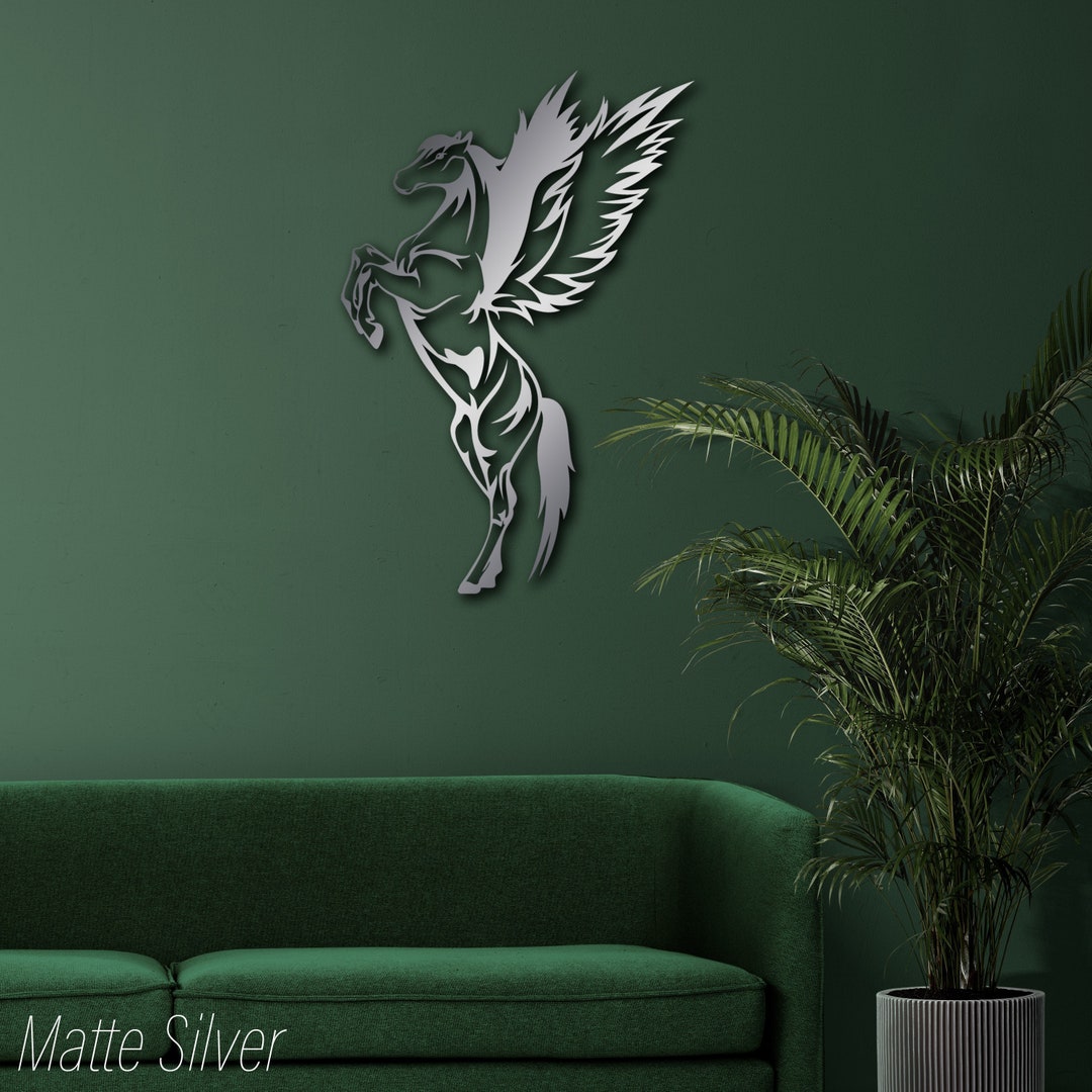 Metal Pegasus Wall Art, Horse With Wings, Pegasus Wall Decor, Winged ...