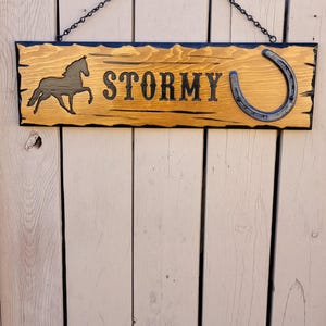 Equestrian gift, engraved Horse stall sign, Horse stall name plaque, Horse sign for stall, Stable name sign, Barn Decor, Horse lover gift