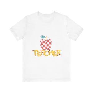 Teacher Apple Pencil Cute Unisex Jersey Short Sleeve Tee