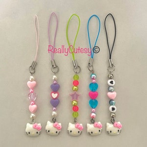 Cute Kitty Phone Charm Keychain