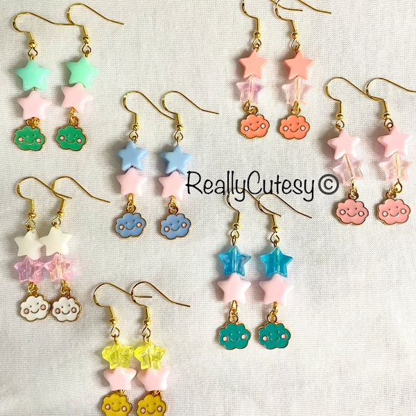 Cute Cloud Star Kawaii Earrings