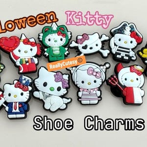 Adornos para zapatos de gatito de Halloween - Juego de 10