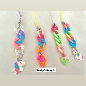 Unicorn Phone Charm Keychain