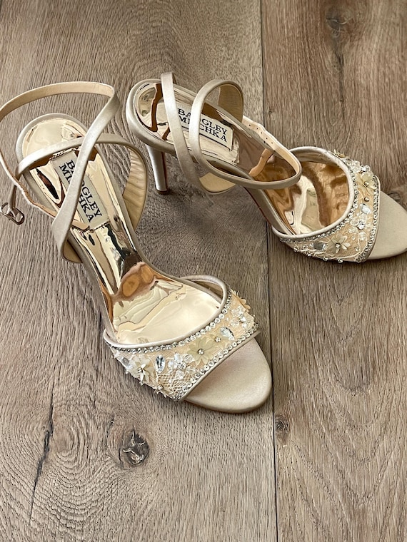 Badgley Mischka Cream Bridal Heels - Etsy display picture 1