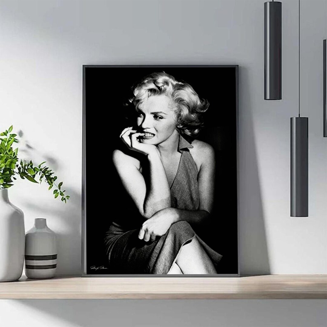 Marilyn Monroe Poster Black White Wall Art, Vintage Hollywood Print - Etsy