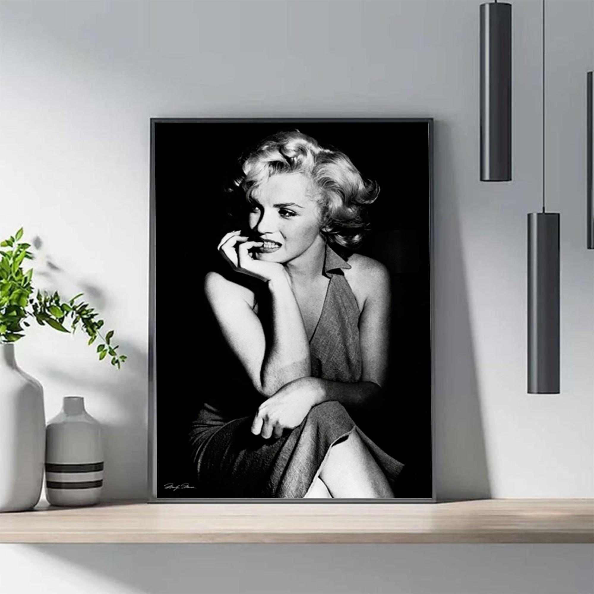 Marilyn Monroe Poster Black White Wall Art, Vintage Hollywood Print - Etsy
