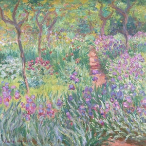 The Artist&#39;s Garden at Giverny- Monet 1900- DIGITAL ART PRINT