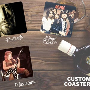 Iconic custom coaster sets for rock music fans/Perfect Gift for any occasion / Rock music lovers/album covers/