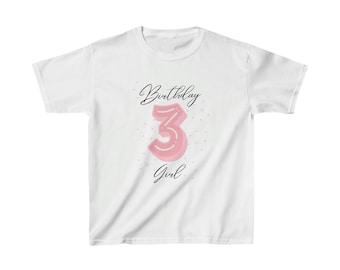 Birthday Girl Shirt, 3rd Birthday Shirt, Birthday Shirt, Birthday Party ShirtGirl Shirt, Kids Shirt, Three, Pink, Sparkle