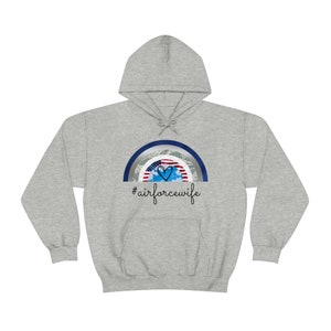 Air Force Wife Sweatshirt, Air Force Wife, Air Force, Air, USA, Heart, Sky, American Flag, Camo, Camouflage