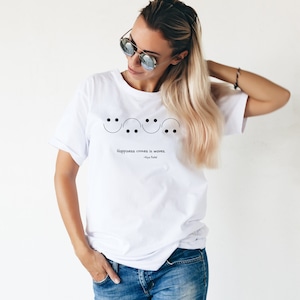 Happiness Comes In Waves Shirt, Happiness Quote, Waves Shirt, Smiley Faces, Happy Face, Simple Style, Minimalist Design, Inspirational Quote