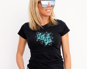 Let It Go Kids Shirt, Frozen Kids Shirt, Disney Shirt, Elsa Shirt, Anna Shirt, Movie Shirt, Movie Quote Shirt, Blauw, Sneeuwvlokken, Ijs