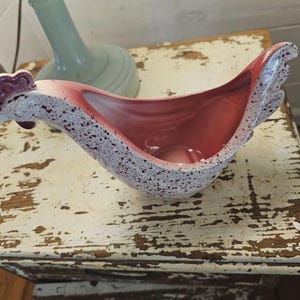 Rooster Planter Vintage 60s Pottery Red Splatter Ware Farmhouse Excellent Cond