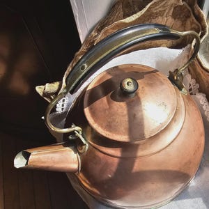 Copper Revere Ware 1801 Vintage Teapot Tea Kettle Made in Rome, NY USA Beautiful!