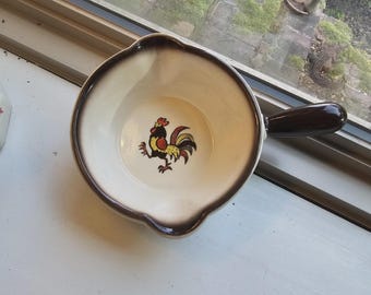 Poppytrail by Metlox Vernon California Provincial Ceramic Rooster Gravy Boat