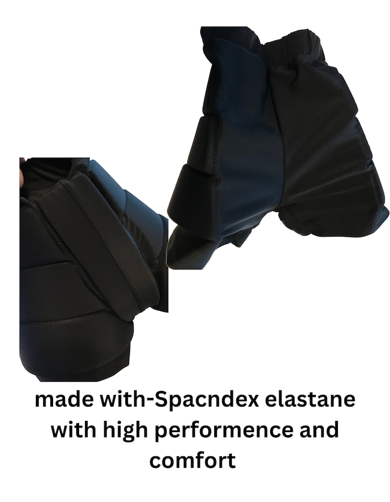 May include: Black padded shorts made with a blend of spandex and elastane for high performance and comfort.