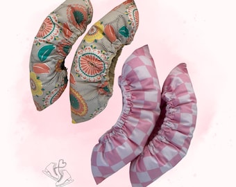 Almohadillas absorbentes para cuchillas de patines con estampado de flores: forro de algodón, aptas para cuchillas de 7,25 a 12,25 pulgadas