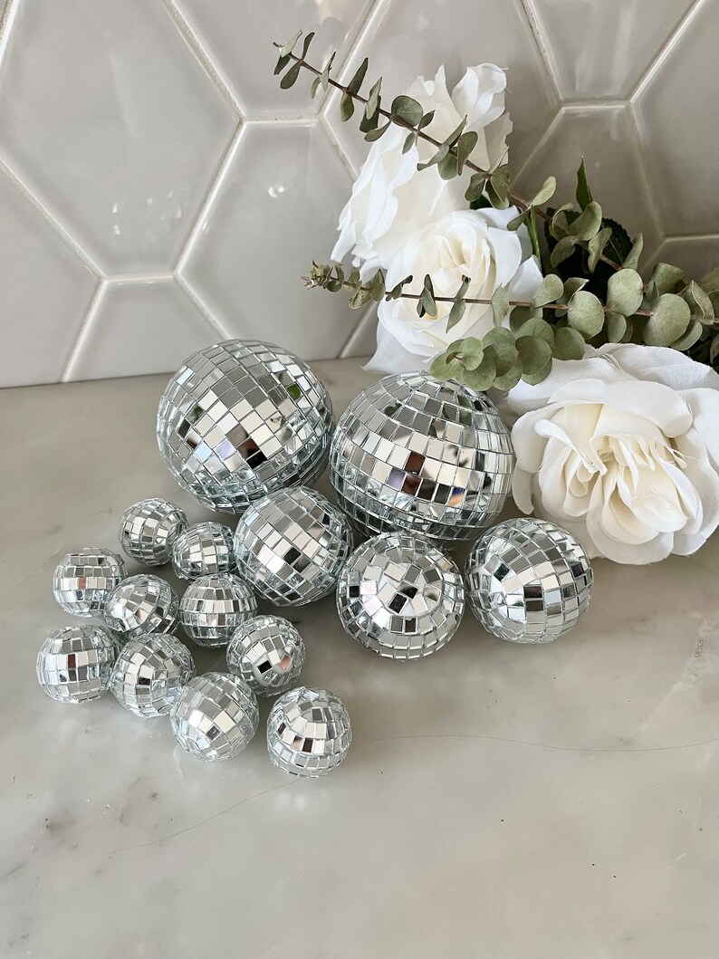 Disco Ball Event Table Decor 70s Disco Decoration Small Disco Etsy