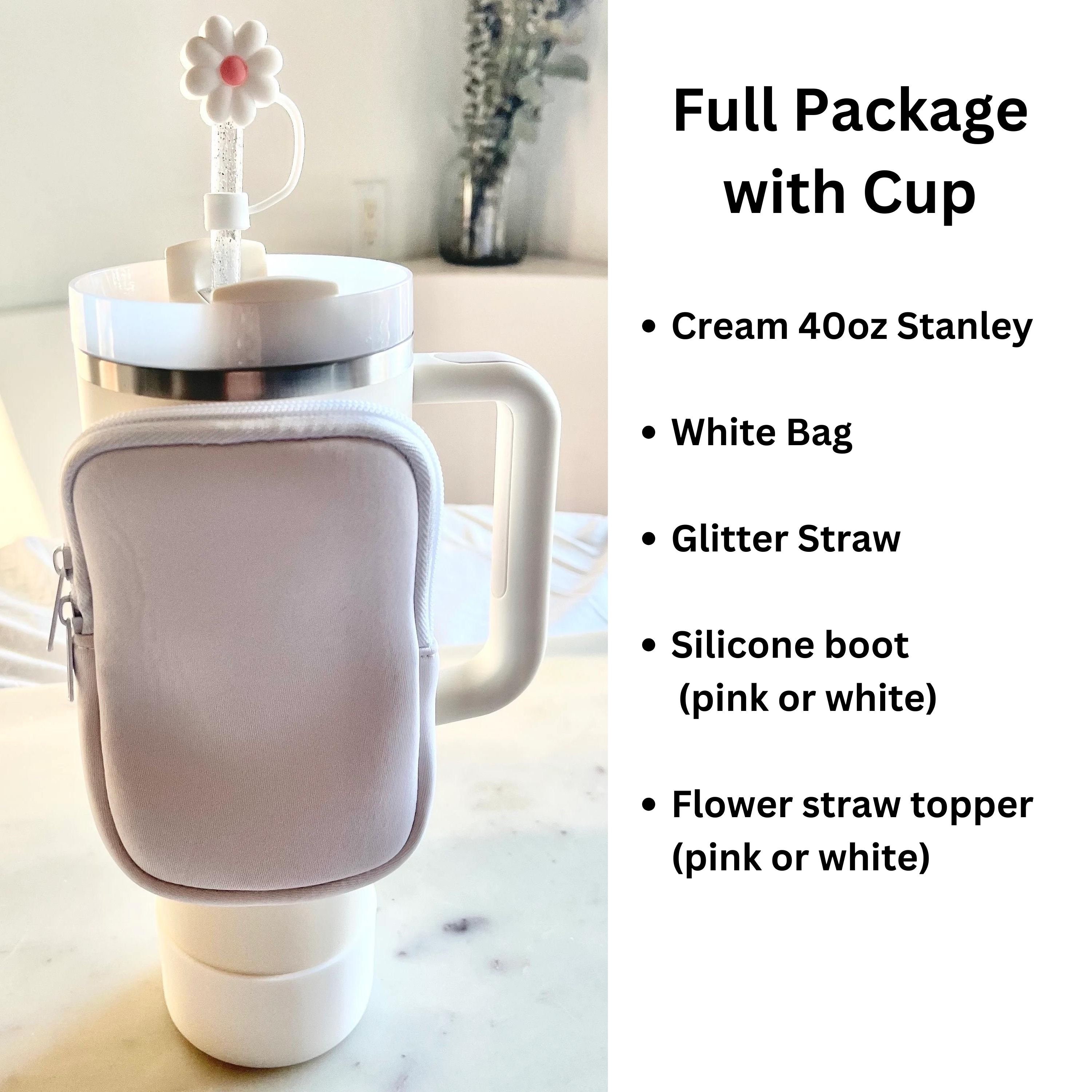 Stanley Cup Gift Set Tumbler Accessories for Stanley Cup Stanley Cup Glitter  Straw Flower Straw Topper Gift Box Stanley Tumbler Stanley Bag 