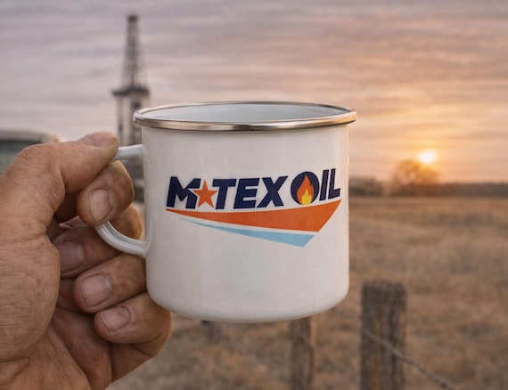M Tex Landman TV Show Inspired Enamel Mug Cup Drinkware