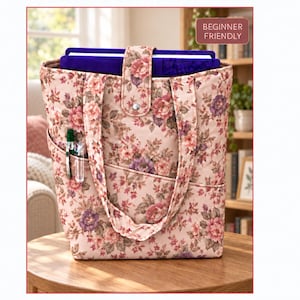 Bible Cover Tote Sewing Pattern, Book Sleeve with Handles, Beginner Friendly (PDF Download)