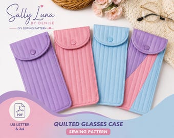 Quilted Glasses Case Sewing Pattern | Beginner Friendly Eyeglass Sleeve (PDF Download)