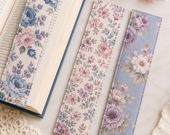 Nähvorlage für ein Lesezeichen aus Stoff mit Blumenmuster (PDF-Download)