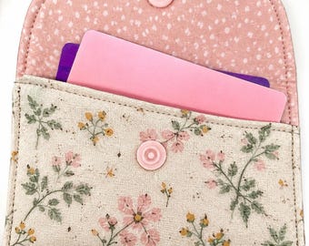 Cartamodello PDF per pochette in tessuto per carte di credito / Porta carte con chiusura a scatto per principianti (download digitale)