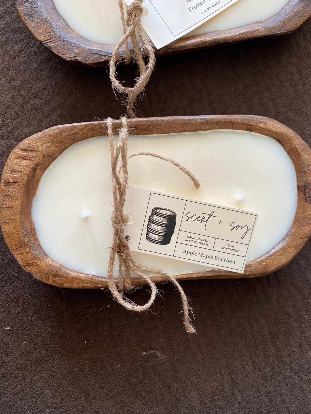Wooden Dough Bowl Candle Etsy