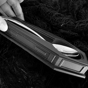 Goth kitchen Coffin spoon holder, cook coffee decor