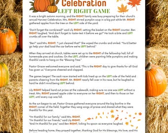 Harvest Festival Left Right Game: Christian Church Activity (PDF Downloadable)