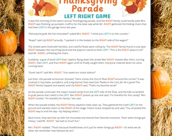 Thanksgiving Left Right Game PDF | Holiday Party Game | Family Activity | Group Icebreaker | Instant Download | Fun Gift Game