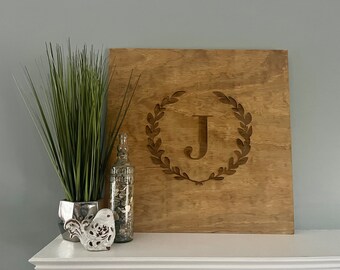 Made to Order Engraved Wooden Decorative Initial Sign