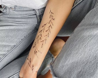 Temporary leaves tattoos on foot, small leaf tattoo for women, olive branch tattoo temporary tattoo, fern temp wrist tattoo sticker