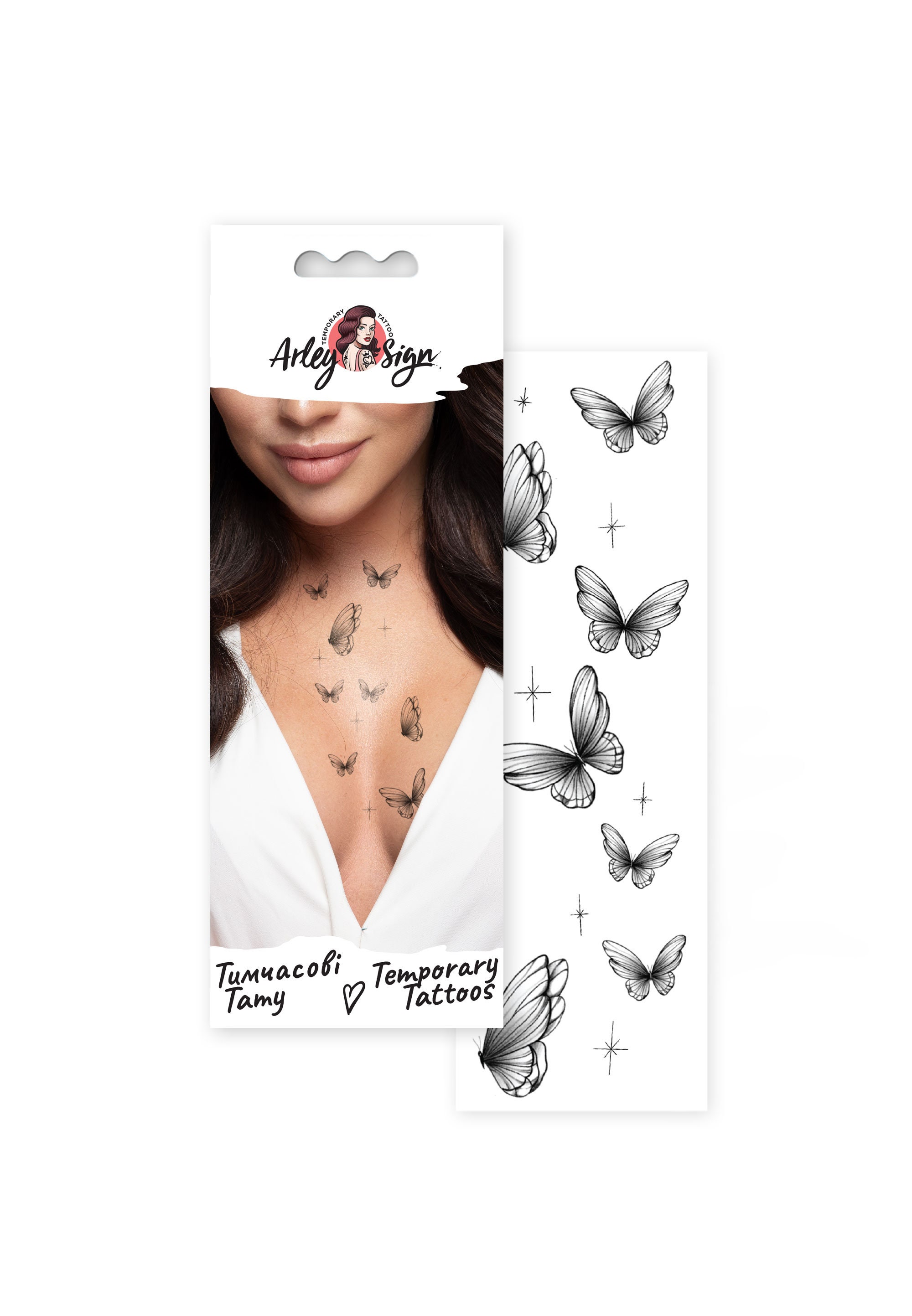 Butterfly Temporary Tattoo Butterfly Tattoo Sticker Etsy