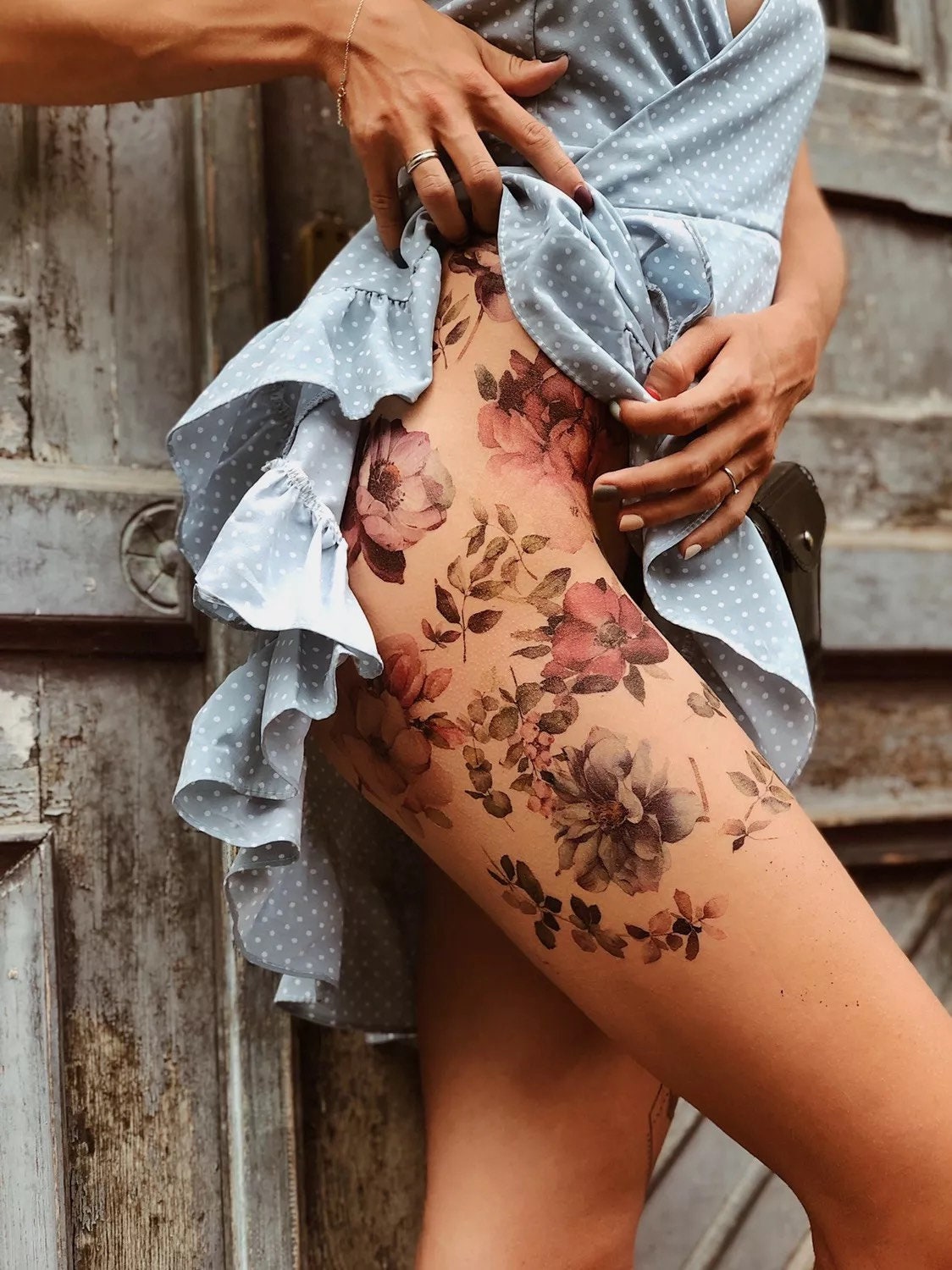 floral hip and leg tattooTikTok Search
