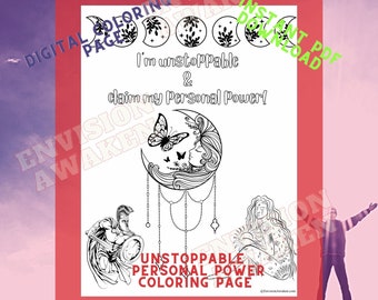 I'm Unstoppable - Personal Power. - Coloring Page *DIGITAL DOWNLOAD*