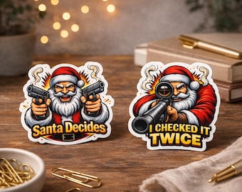 Official Santa Decides Sticker | Dark Humor Holiday Vinyl Sticker | Laptop Water Bottle Decal