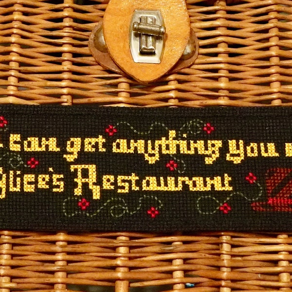 Peaceful Protest "Alice's Restaurant" Classic Folk Rock Embroidery | Instant PDF Download Counted Cross Stitch Bookmark Pattern