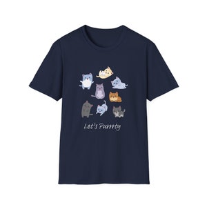 Laten we Purrrty Kawaii Cartoon katten T-shirt - Unisex