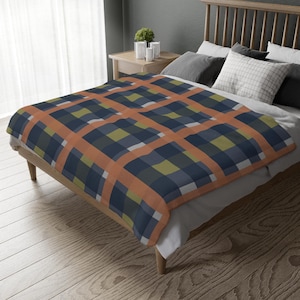Cozy Plaid Velveteen Blanket - Soft Tartan Throw for Rustic Home Decor, Warm Checkered Bedding