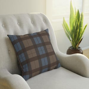 Outlander Fraser Tartan Throw Pillow - Scottish Plaid Cushion for Sofa or Bed