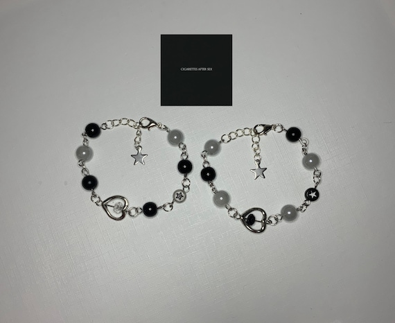 Cigarettes after sex matching friendship best friend couple bracelets  grunge y2k aesthetic Star Heart Steel gift for a friend
