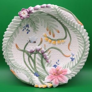 Fitz and Floyd Home Fragrance Embossed Floral Plate – Large 12” Decorative Potpourri Dish