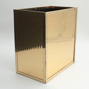 Hollywood Regency Waste Bin: Vintage Gold Trash Can