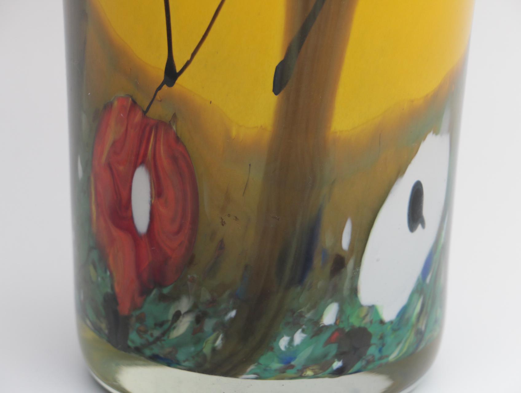 Signed Mihai Topescu Hand Blown Art Glass Vase – Romanian Studio