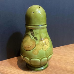 LA Pottery Sugar Shaker  Avocado Green, Hand-Painted Design