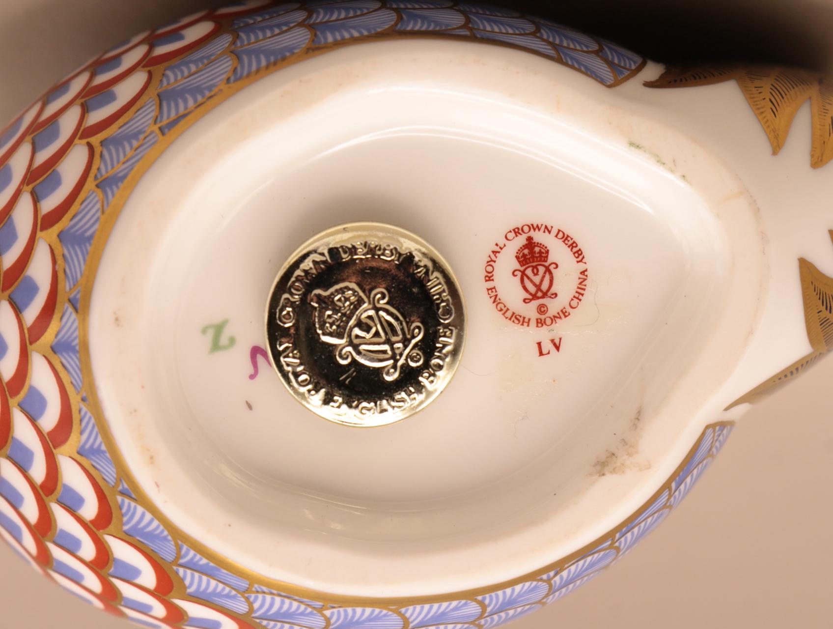 Royal Crown Derby Rooster Paperweight | 1992 Gold-gilded Bone