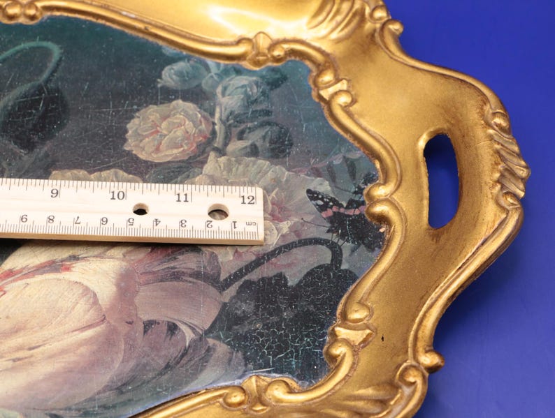 Vintage Florentine Plastic Tray | Made in Florence Italy Gilt Floral ...