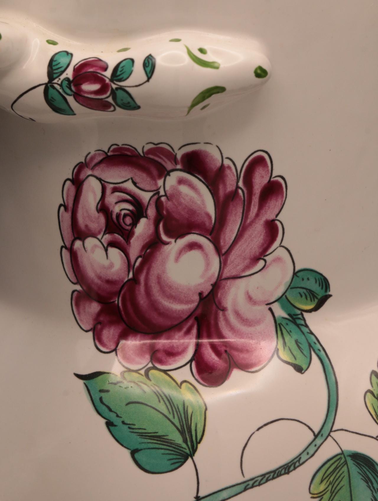 Tiffany & Co. Ceramic Floral Pitcher – Vintage Snake Handle Vessel